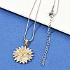 304 Stainless Steel Two Tone Pendant Necklaces for Women NJEW-S445-01A-GP-3