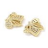 Brass Micro Pave Clear Cubic Zirconia Pendants X-ZIRC-P120-12G-2