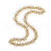 Rack Plating Brass Pave Clear Cubic Zirconia Flower Link Chain Necklaces NJEW-Q345-03G-01-1