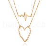 Double Layer Alloy ECG & Heart Pendant Necklaces for Women WGD710A-01-5