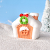 Christmas Themed Resin House Figurine XMAS-PW0001-091P-1