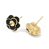 Flower Brass & Sterling Silver Pin Stud Earrings KK-M326-22G-2