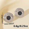 304 Stainless Steel Flat Round Stud Earrings DV1097-1-2