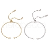 2Pcs 2 Colors 304 Stainless Steel Textured Cable Chain Slider Bracelet Making AJEW-JB01343-1
