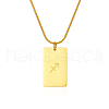 Stylish Stainless Steel 12 Zodiac Rectangle Pendant Necklaces for women GA2858-6-1