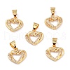 Brass Micro Pave Clear Cubic Zirconia Charms ZIRC-L100-062G-1