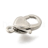 Heart Brass Lobster Claw Clasps KK-V007-20P-2