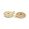 Brass Micro Pave Clear Cubic Zirconia Pendants ZIRC-L100-109G-3