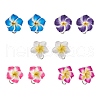 Handmade Polymer Clay Plumeria Stud Earrings EJEW-JE06438-3