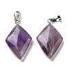 Natural Amethyst Pendants G-C066-03E-2