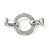 Brass Pave Clear Cubic Zirconia Fold Over Clasps KK-M320-24P-1