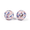Independence Day Theme Wood European Beads WOOD-Z005-01B-03-2