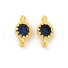Brass Cubic Zirconia Flat Round Connector Charms KK-H204-02G-03-1