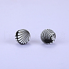 Printed Round Silicone Focal Beads SI-JX0056A-184-1