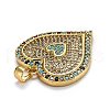 Brass Micro Pave Cubic Zirconia Pendants ZIRC-L100-028G-3
