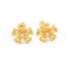 Rack Plating Brass Micro Pave Cubic Zirconia Stud Earrings EJEW-I304-07G-08-1