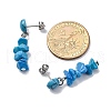 Natural Mixed Stone Dangle Stud Earrings EJEW-JE06371-6