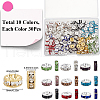 SOFPLATE 300pcs 10 Colors Brass Rhinestone Spacer Beads RB-SP001-07A-2