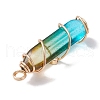 Glass Brass Pendants PALLOY-JF02563-4