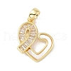 Shell Heart Pendants KK-P273-13G-1