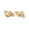 Bee Brass Micro Pave Clear Cubic Zirconia Charms KK-G435-18G-3