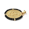 Brass with Glass or ABS Imitation Pearl Pendants KK-Z115-05G-3