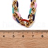 304 Stainless Steel Colorful Enamel Curb Chain Necklaces for Women NJEW-P328-01G-5