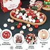 140Pcs 7 Styles Painted Natural Wood European Beads WOOD-TA0001-65-16