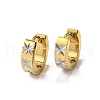 304 Stainless Steel Two Tone Star Hoop Earrings EJEW-D308-12PG-2