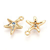Brass Micro Pave Cubic Zirconia Charms KK-N261-99G-2
