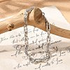 304 Stainless Steel Paperclip Chain Bracelets for Women Men BJEW-F488-58P-2