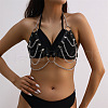Alloy Curb Chain Multi-Layered Chain Imitation Leather Chest Body Chains for Bikini FS-WGDF282-03-1