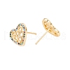 Colorful Cubic Zirconia Heart Stud Earrings EJEW-F282-48G-2