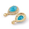 Golden Plated Brass Micro Pave Clear Cubic Zirconia Pendants ZIRC-F123-01E-3