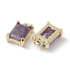 Brass Micro Pave Cubic Zirconia Charms KK-G491-31G-06-2