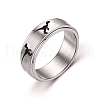 Rotating Stainless Steel Anxiety Relief Rings for Women Men PW-WG4928D-09-1