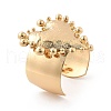 Textured Heart Alloy Open Cuff Bangles for Women BJEW-A027-01G-2