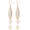 Alloy Imitation Pearl Flower Dangle Earrings FS-WG12CEA-02-2