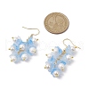 Flower Transparent Spray Painted Glass Cluster Earrings EJEW-JE05741-3
