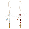 2Pcs 2 Styles Alloy Pendant Decorations HJEW-FH00022-1