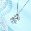 304 Stainless Steel Empty Macrame Pouch Star Moon Pendant Cable Chain Necklace Making NJEW-JN05281-01-1