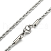 Tarnish Resistant 304 Stainless Steel Necklaces Unisex Rope Chain Necklaces NJEW-507L-10-4