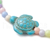 Beach Turtle Synthetic Turquoise Link Bracelets BJEW-JB10238-01-2