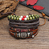 Punk Style Adjustable Cowhide Cord Bracelet Sets WG74349-01-5