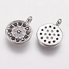 Brass Micro Pave Cubic Zirconia Charms ZIRC-G133-03P-2