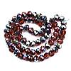Electroplate Transparent Glass Beads Strands EGLA-A034-T8mm-Q18-2
