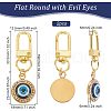 Olycraft 2Pcs 304 Stainless Steel Rhinestone & Resin Pendants Keychain HJEW-OC0001-13-2