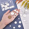 Unicraftale 54Pcs 9 Style 304 Stainless Steel Plain Edge Bezel Cups STAS-UN0024-87S-2