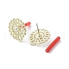 Rack Plating Golden Alloy with ABS Pearl Stud Earring Findings EJEW-B036-03G-17-2