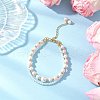 Glass Pearl Round Beaded Multi-strand Bracelets BJEW-JB11918-04-1